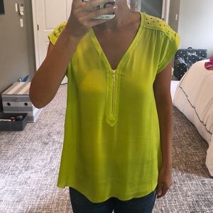 Lemon/Lime Zip Detail Top